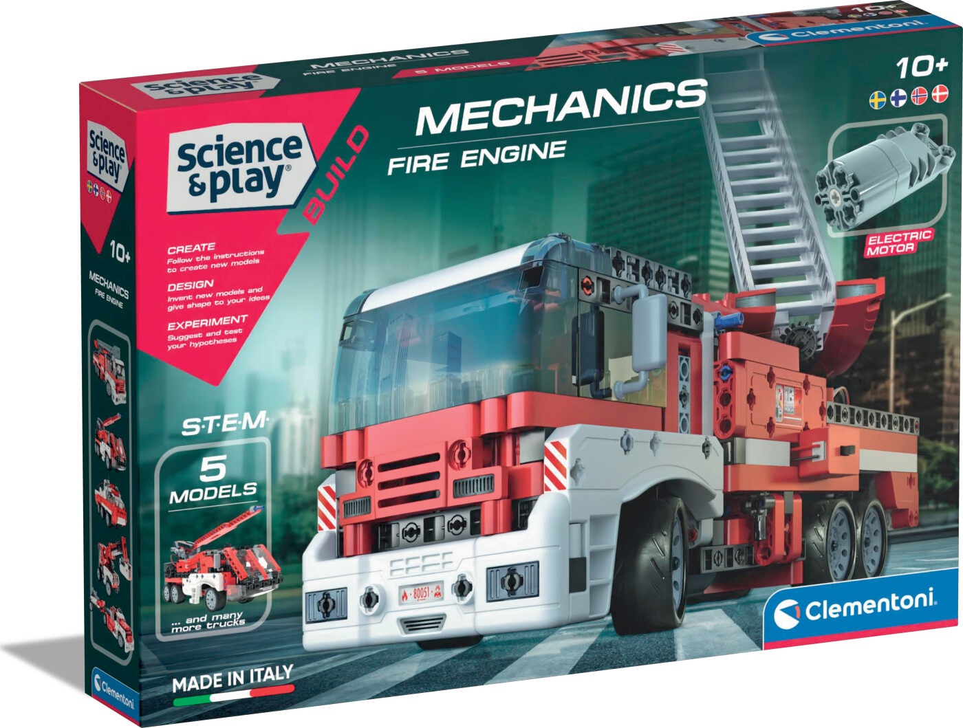 Clementoni - Science And Play Build - Mechanics - Fire Engine