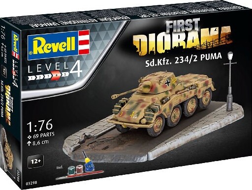 Revell - Sd.kfz 234/2 Tank Byggesæt - First Diorama - 1:76 - 03298