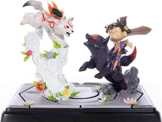 Okamiden Statuette Figurer - Chibiterasu Vs Dark Chibiterasu