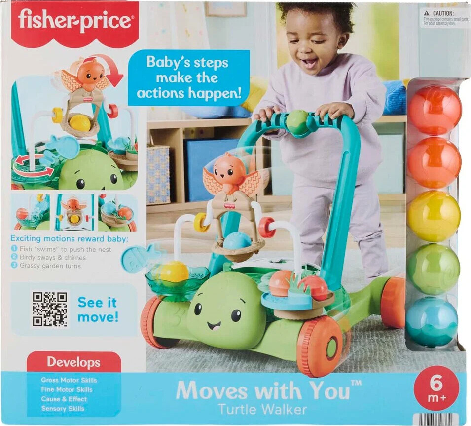 Fisher-price - Moves With You Turtle Walker - Skildpadde Gåvogn - Fisher Price