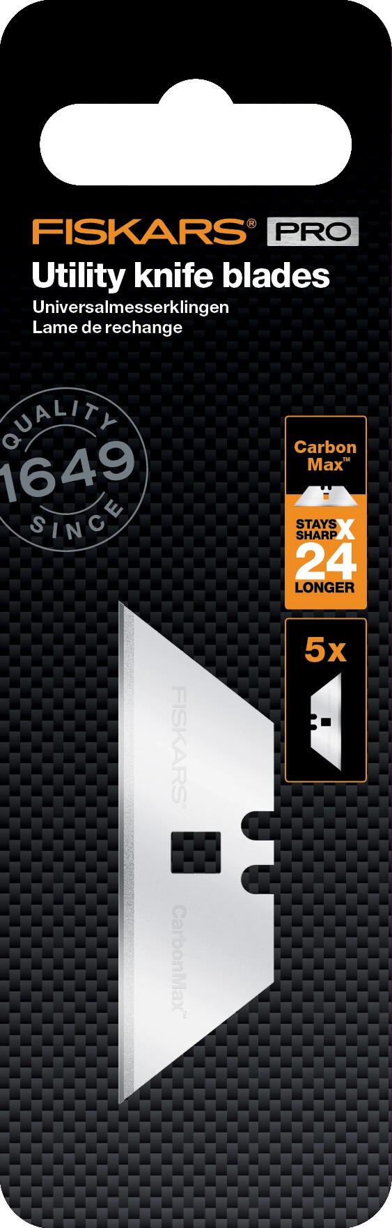 Fiskars - Pro Utility Knife Blades - Carbonmax - 5 Stk.