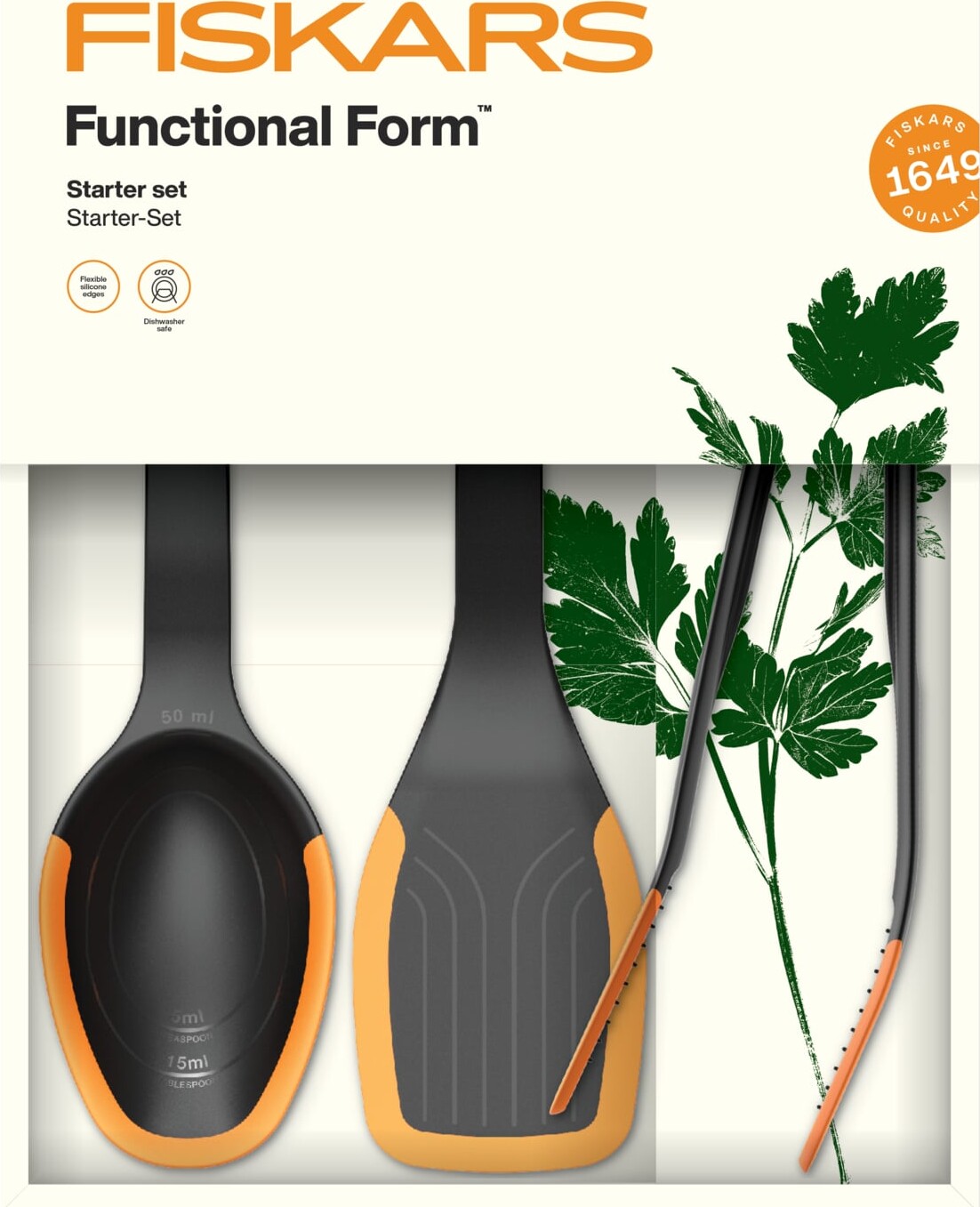 Fiskars - Functionalform - Køkkensæt I 3 Dele - Palet, Ske Og Tang