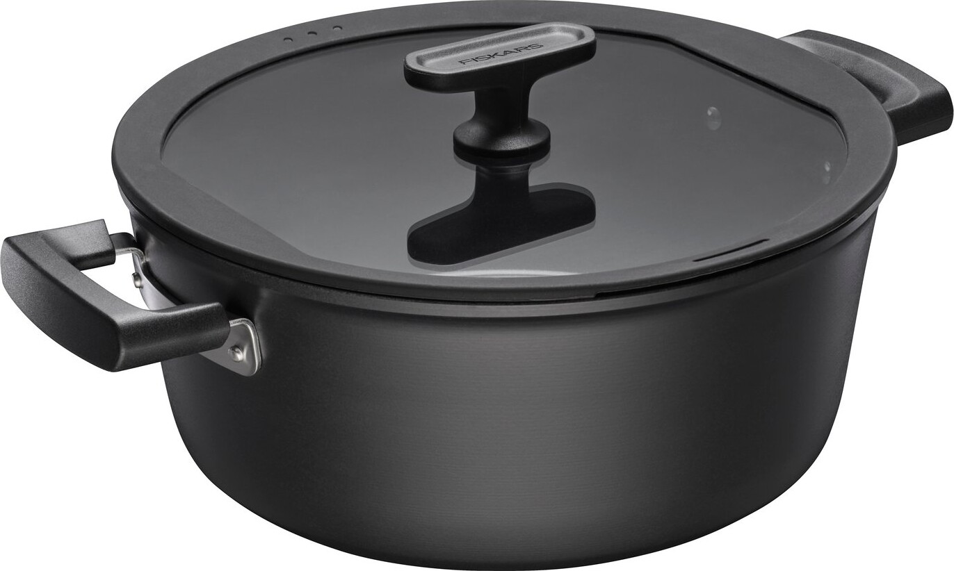 Fiskars - Hard Face - Gryde Med Låg - Non-stick - Induktion