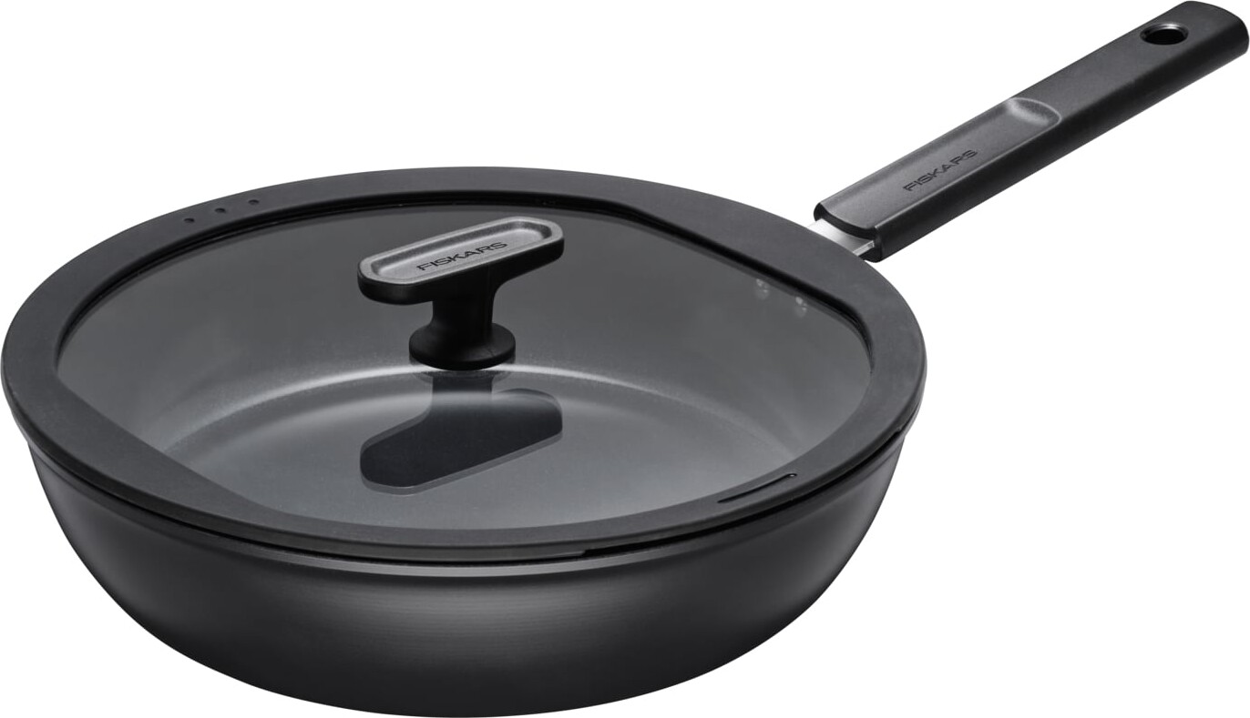 Fiskars - Hard Face Sauterpande - 28 Cm - Med Låg - Non-stick