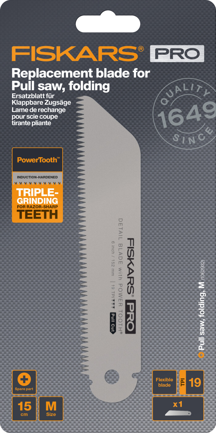 Fiskars - Pro Powertooth Pull Saw Klinge Til Træksav - 15 Cm