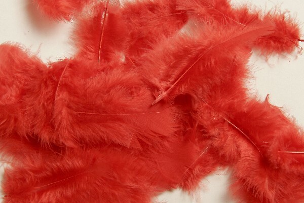 Fjer - 5-8 Cm - 7 G - Rød billede