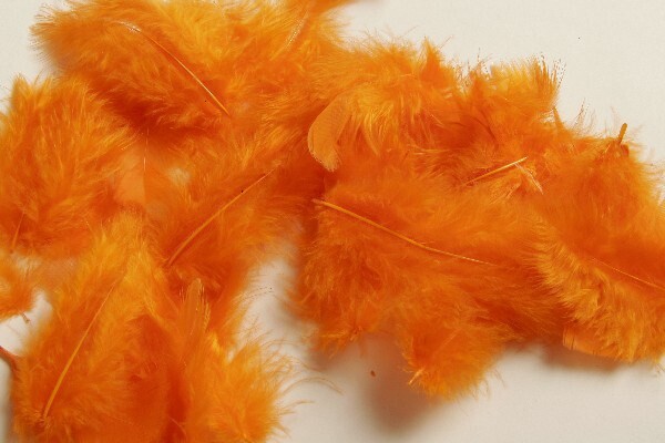 Fjer - 5-8 Cm - 7 G - Orange billede