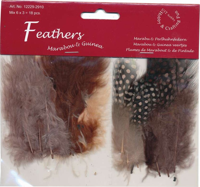 Fjer - 8-10 Cm - 18 Stk. - Brun