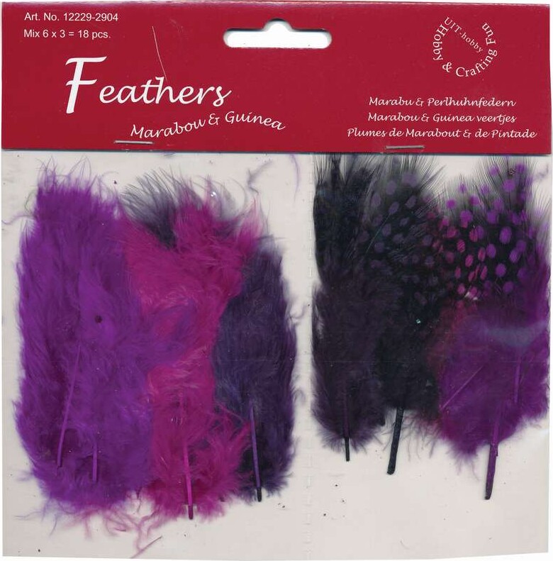 Fjer - 8-10 Cm - 18 Stk. - Lilla