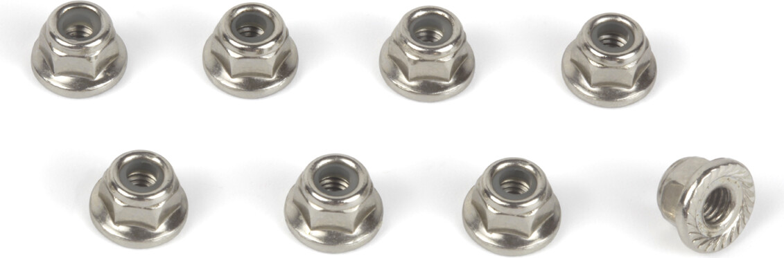 Flanged Lock Nut M4 (8pcs) - Mv151130 - Maverick Rc
