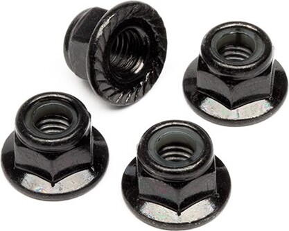 Flanged Lock Nut M5 (black/4pcs) - Hpz682 - Hpi Racing