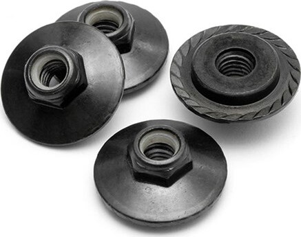 Flanged Lock Nut M5x8mm (black/4pcs) - Hpz680 - Hpi Racing