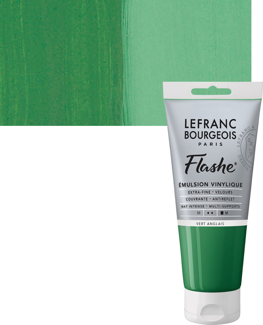 Se Lefranc & Bourgeois - Flashe Akrylmaling - Chrome Green 80 Ml hos Gucca.dk