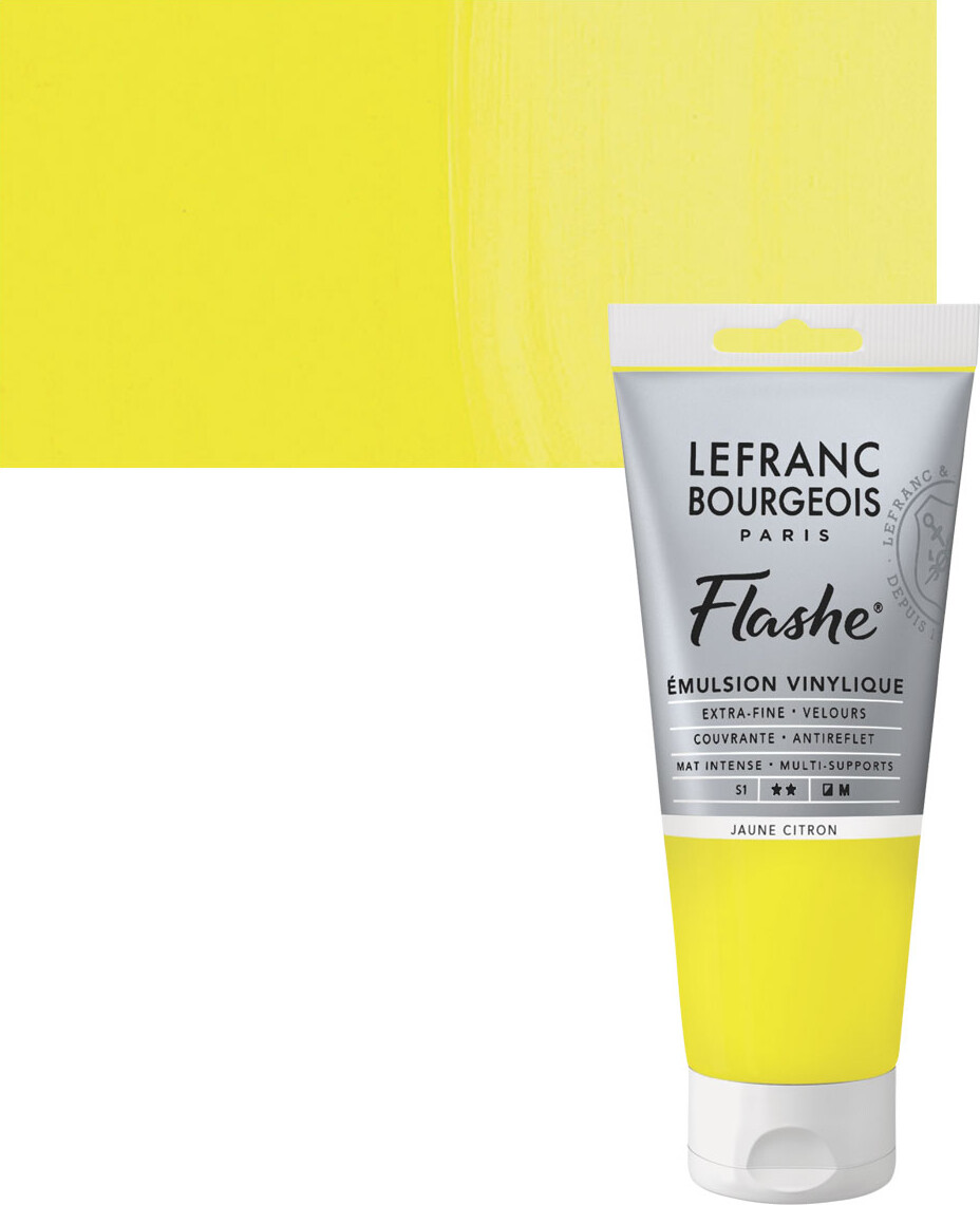 Billede af Lefranc & Bourgeois - Akrylmaling - Flashe - Lemon Yellow 80 Ml