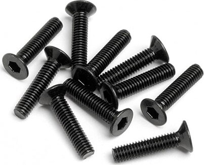 Flat Head Screw M2.5x12mm (hexsocket/10pcs) - Hpz449 - Hpi Racing