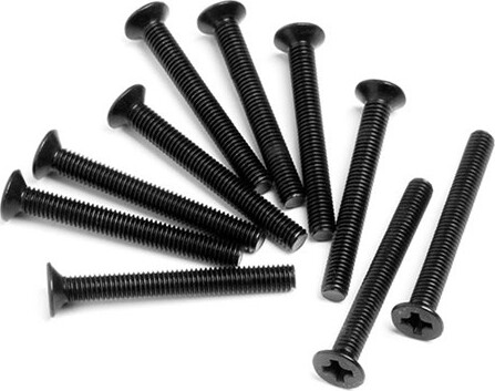 Flat Head Screw M3x26mm (10pcs) - Hpz349 - Hpi Racing