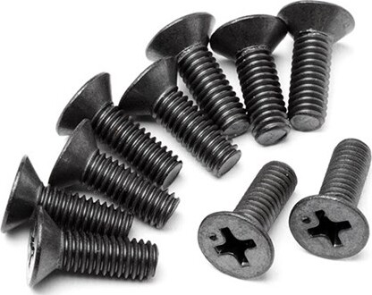 Flat Head Screw M4x12mm (6pcs) - Hpz623 - Hpi Racing