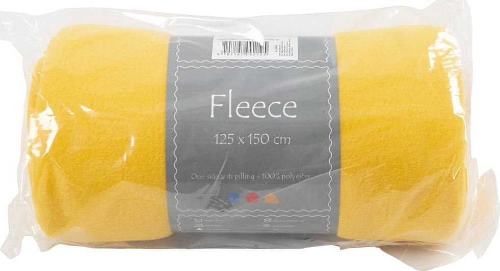 Fleece - L 125 Cm - B 150 Cm - 200 G - Gul - 1 Stk. billede