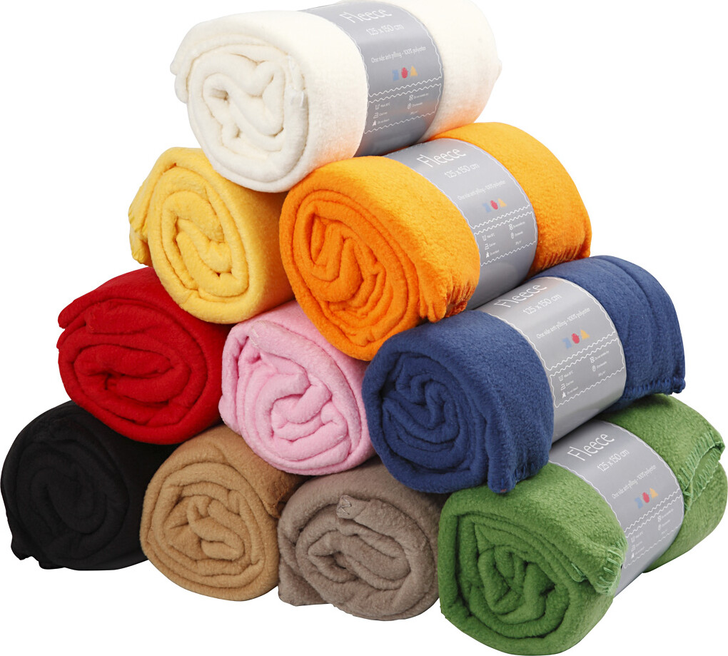 Fleece - L 125 Cm - B 150 Cm - Assorterede Farver - 10 Stk.