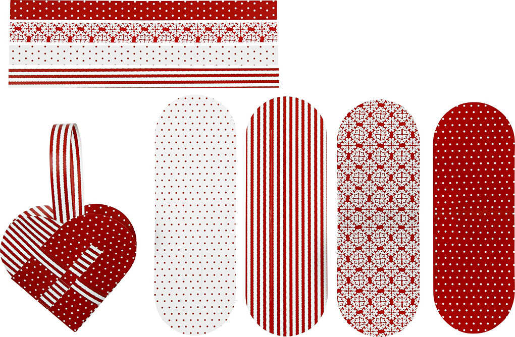 Flettede Julehjerter – Str. 14,5×10 Cm – 120 G – Rød – Hvid – 8 Sæt