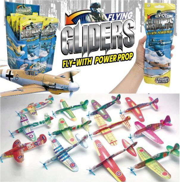 Flying Glider Farvede Papfly - 2 Stk - Assorteret