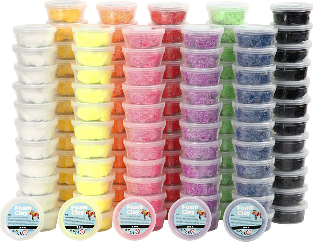 Foam Clay - Assorterede Farver - 10x12 Dåser