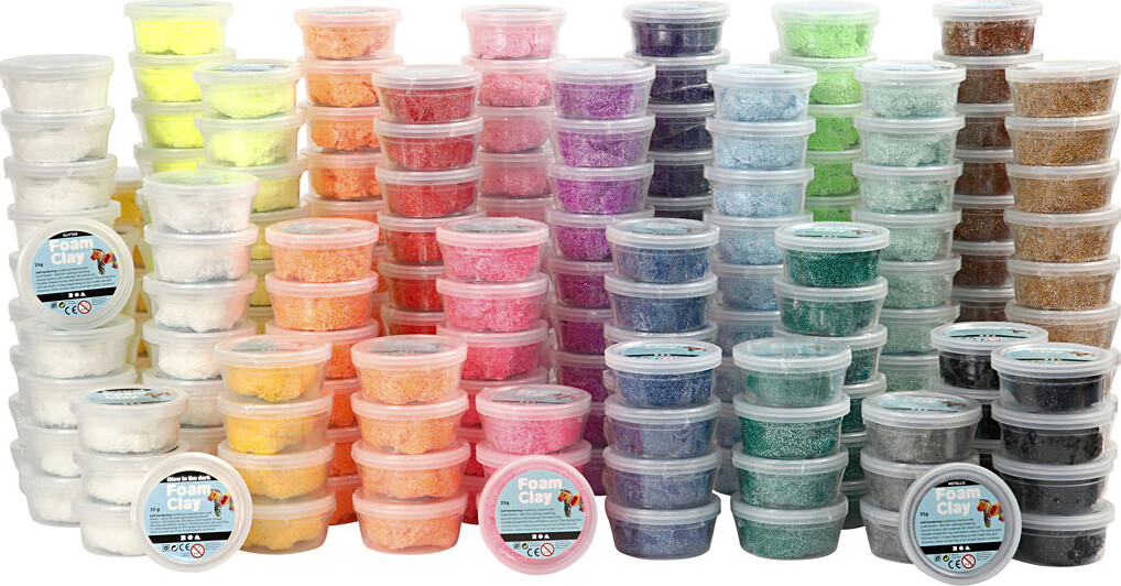 Foam Clay - Assorterede Farver - 22x10 Dåser