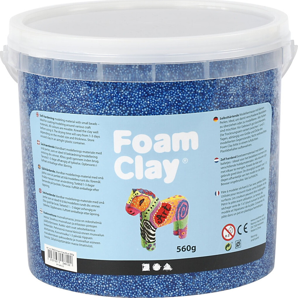 Foam Clay - Blå - Modellervoks I Spand - 560 G