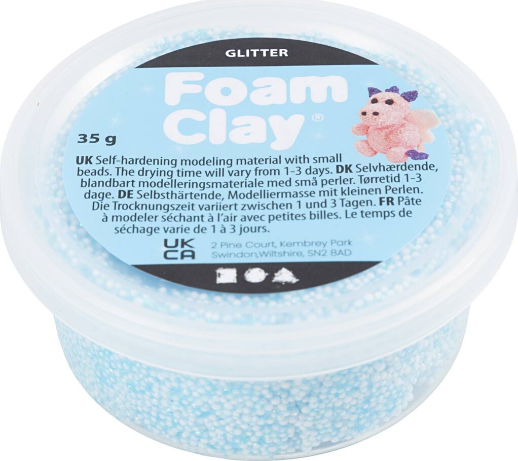 Foam Clay - Glitter - Lyseblå - 35 G