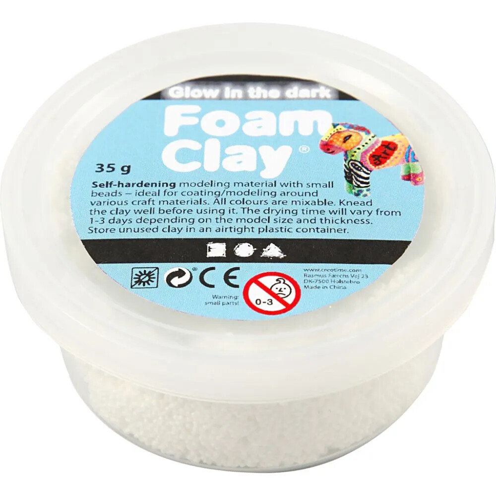 Se Foam Clay - Glow In The Dark - Modellervoks - 35 G hos Gucca.dk