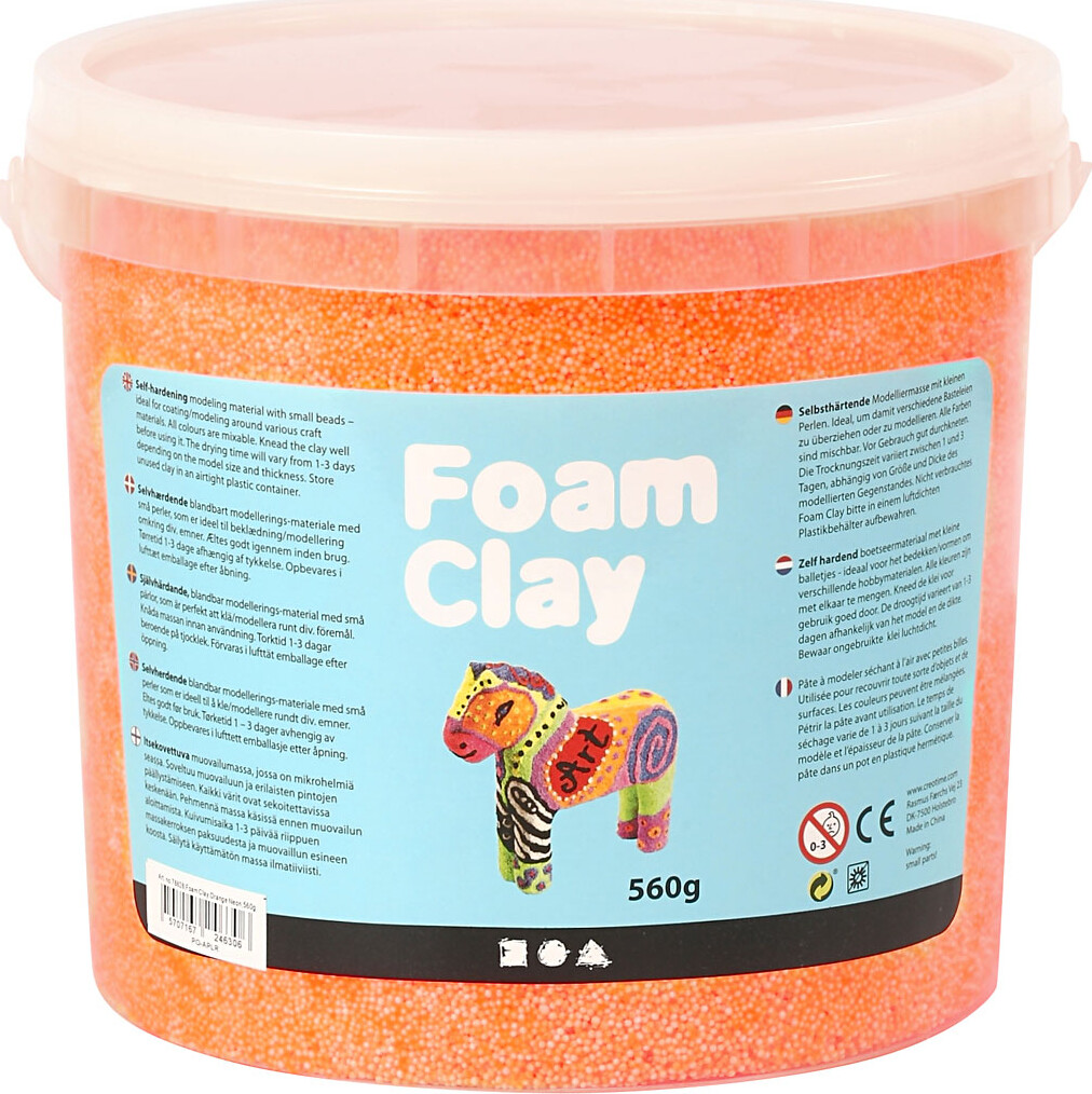 Foam Clay - Neon Orange - Modellervoks I Spand - 560 G