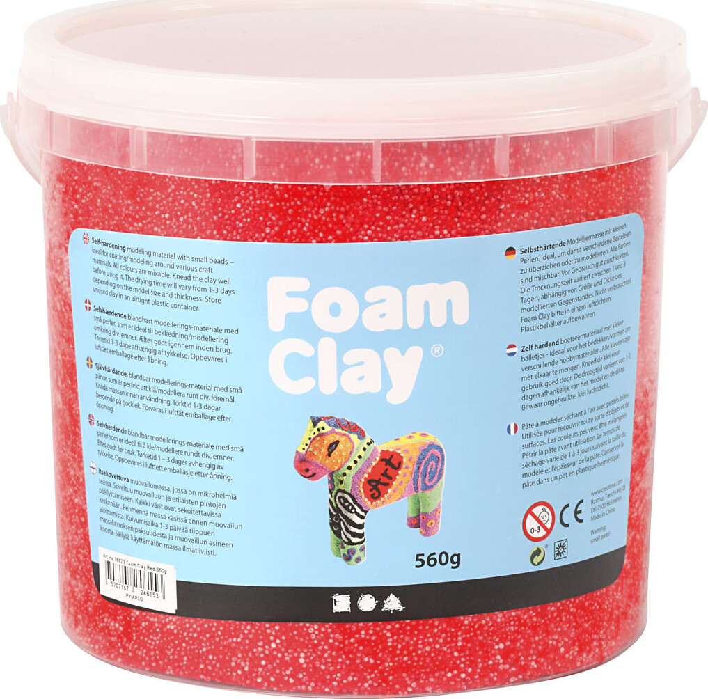 Foam Clay - Rød - Modellervoks I Spand - 560 G