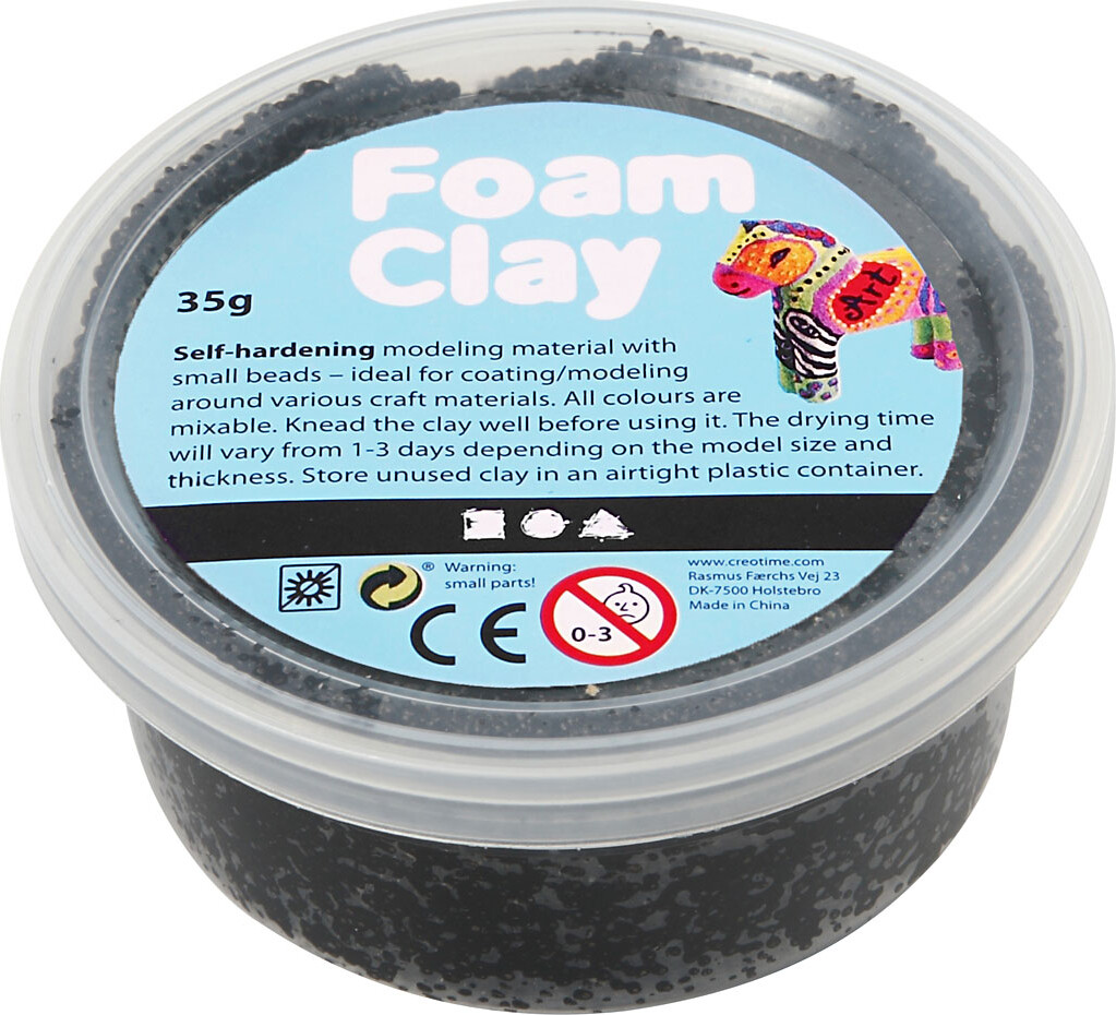 Se Foam Clay - Sort - Modellervoks - 35 G hos Gucca.dk