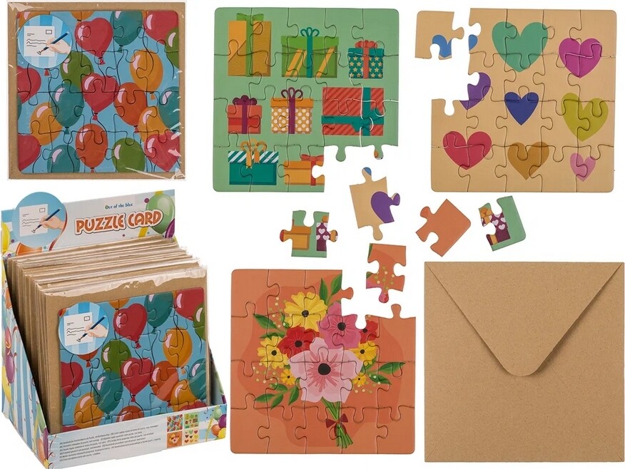 Fødselsdagskort Puslespil Inkl. Kuvert - Overraskelse
