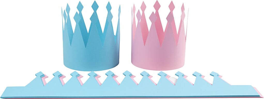 Fødselsdagskroner - H 18 Cm - L 66 Cm - 300 G - Lys Blå - Lys Rød - 20 Stk.