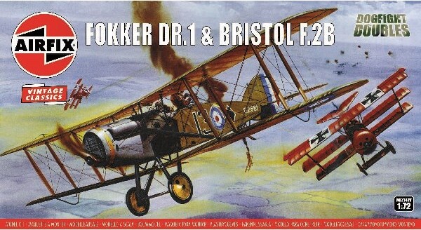 Se Airfix - Fokker Dr1 Og Bristol F2b - Dogfight Doubles - Vintage Classics - 1:72 - A02141v hos Gucca.dk