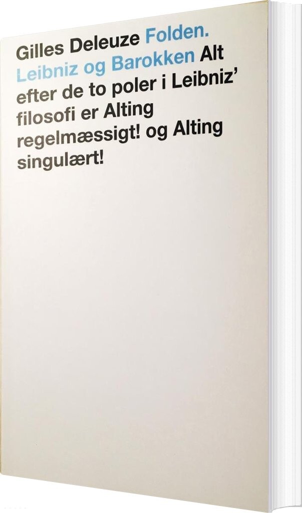 Folden. Leibniz Og Barokken - Gilles Deleuze - Bog