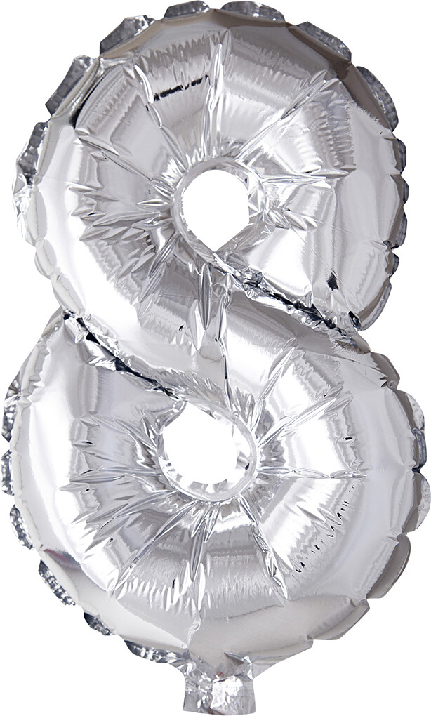 Tal Ballon - Folie - 8 - Sølv - H 41 Cm