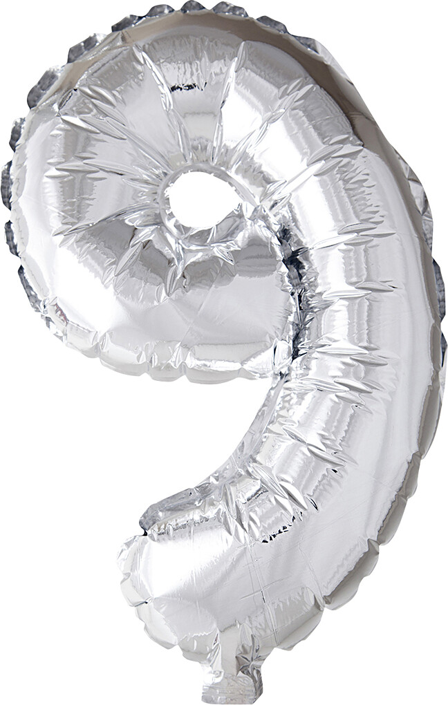 Tal Ballon - Folie - 9 - Sølv - H 41 Cm