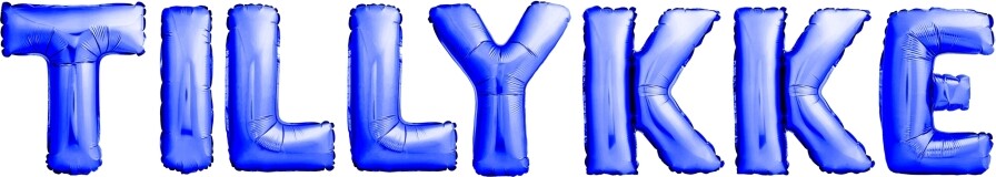 SCANSEASON Folieballon Tillykke BLÅ højde 35cm