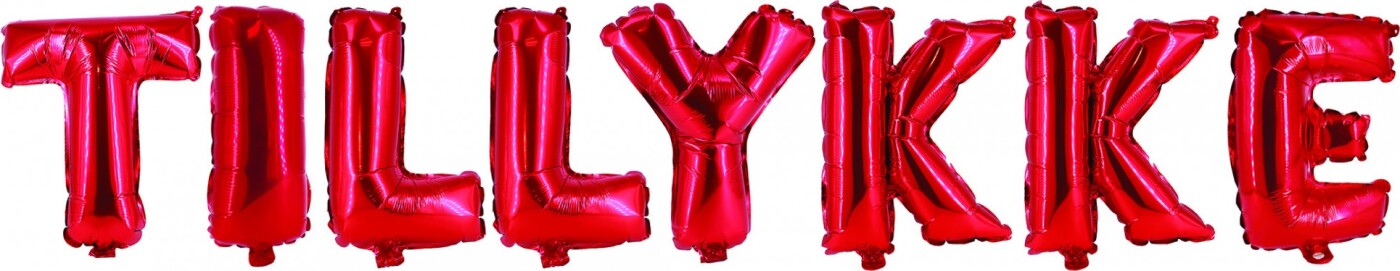 Folieballon Tillykke Rød - Højde 35 Cm - Scanseason