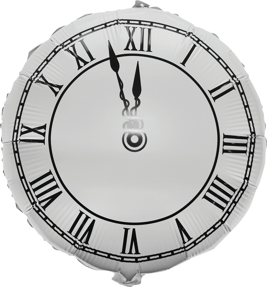 Folieballon Ur - 45 Cm - Hvid - Scanseason