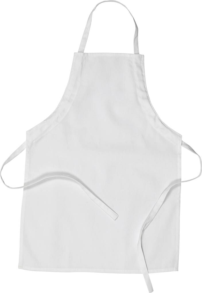 Forklæde - L 61 Cm - B 43 Cm - Str. 4-6 - 210 G - Hvid - 1 Stk.