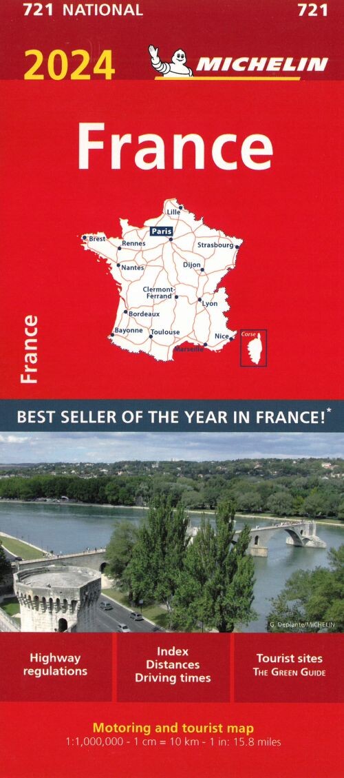 Billede af France 2024, Michelin National Map 721 - Diverse - English Book