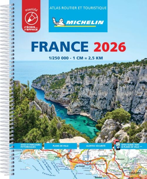 Michelin Kort - France 2026, Michelin Tourist & Motoring Atlas (laminated) - English book