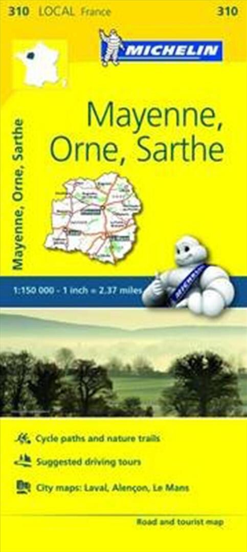 Michelin Kort - France Blad 310: Mayenne, Orne, Sarthe - English book
