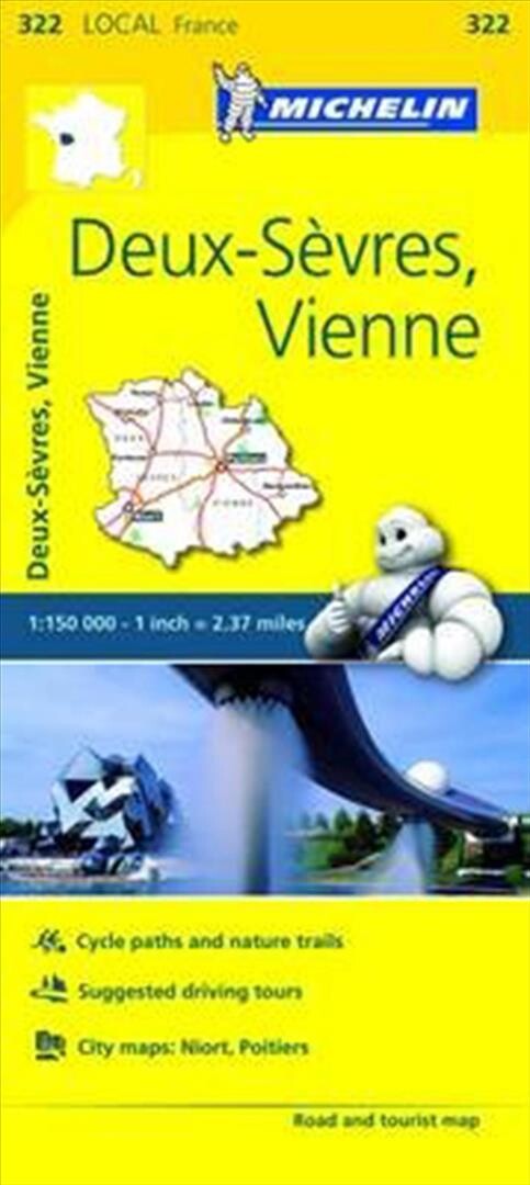 Michelin Kort - France Blad 322: Deux Sevres, Vienne - English book