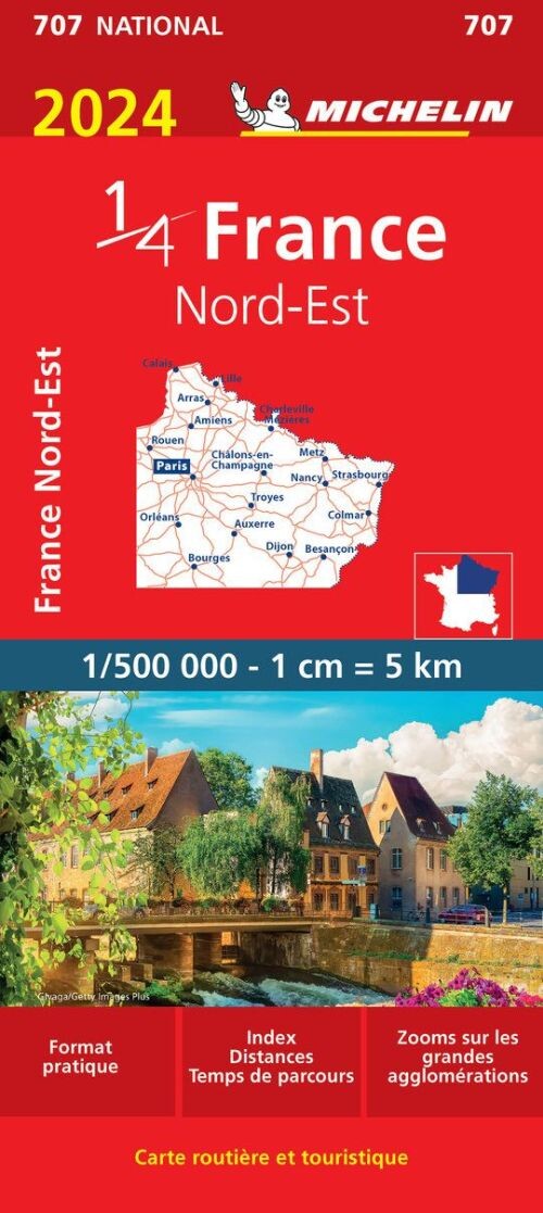 Billede af France Northeast 2024, Michelin National Map 707 - Diverse - English Book