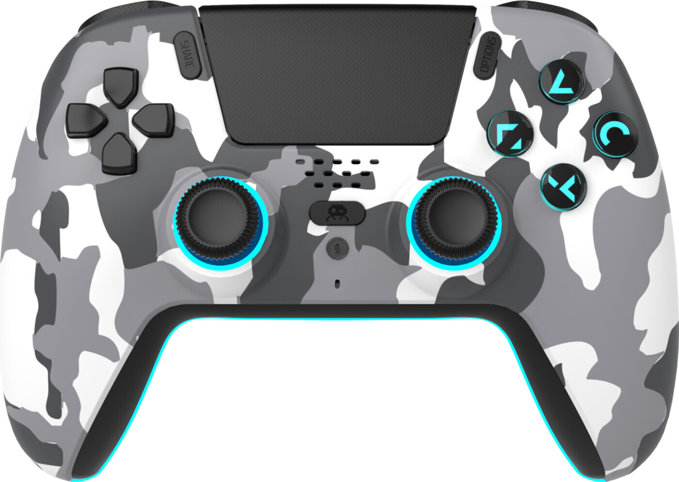 Freaks and Geeks Trådløs Bluetooth-controller til PS5 – LED – hvid camouflage
