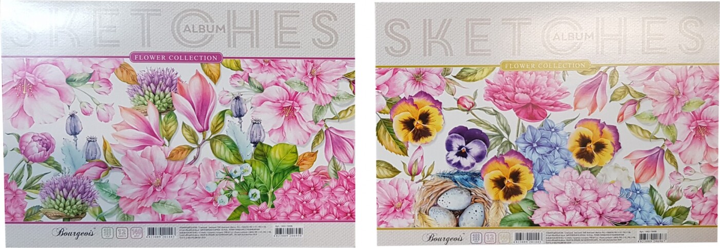 Fresh Skitseblok A3 140 G - 24 S Blomster - Assorteret